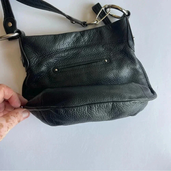 B MAKOWSKY Black Leather Crossbody with Silver Hardware - Preowned - Picture 10 of 12